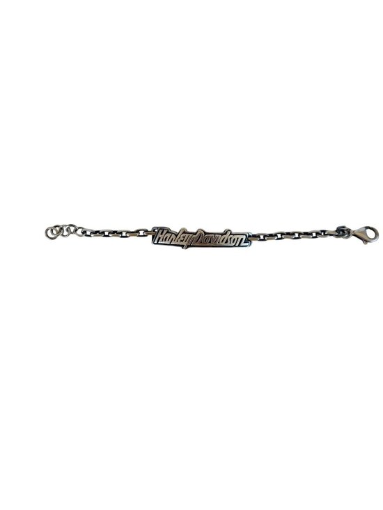 Harley-Davidson Jewelry - Vintage Harley-Davidson Name 925 Sterling Silver Logo Chain Bracelet 19g